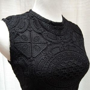 Sexy black lace mini dress